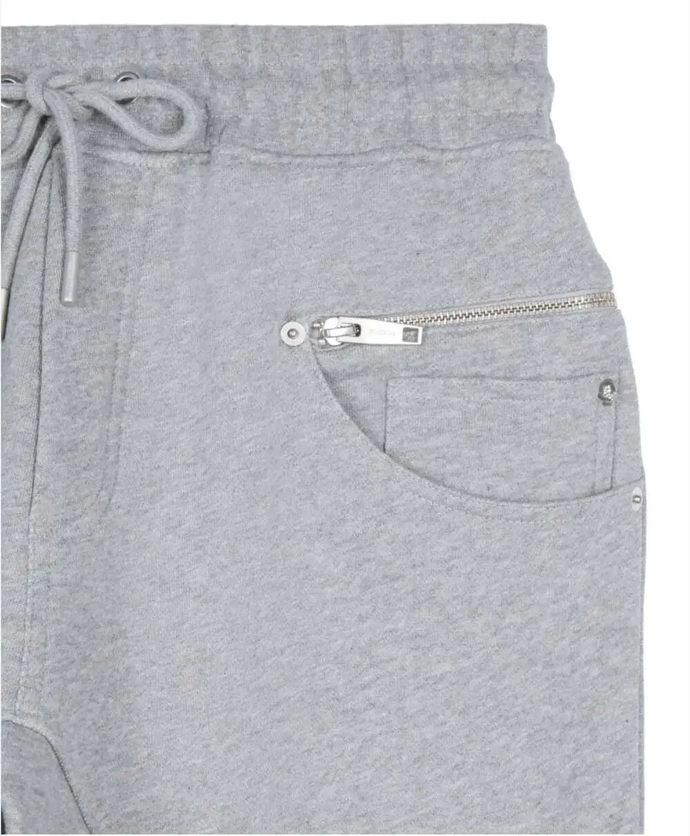 The Kooples Cotton & Badge Grey Drop-Crotch Jogger Sweatpants size S mens